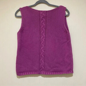 Women’s Vintage Purple  Grandma Cottagecore Knitted Boatneck Sweater Vest Size M